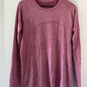 lululemon athletica Pink/Maroon Long Sleeve Top